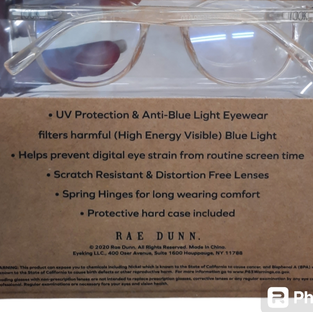 Rae Dunn Blue Light Blocking Glasses 2 Pairs with Case NEW - Picture 4 of 6